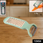 Dual blade stainless steel vegetable peeler and grater tool for kitchen