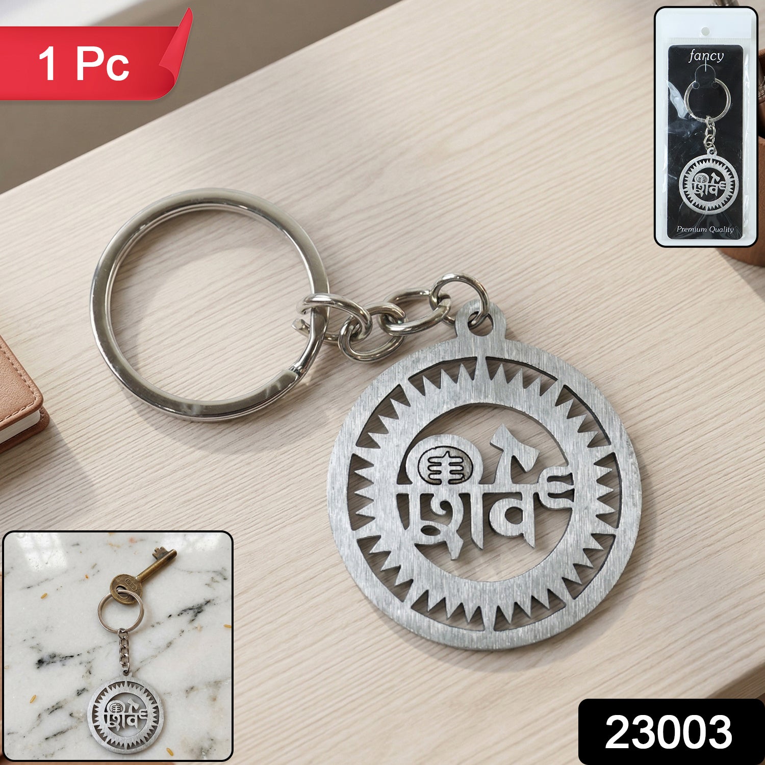 Durable metal Shiv keychain with steel ring style
