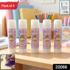 Pack of solid glue sticks with fun cartoon design for crafts