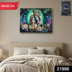 Living room Radha Krishna wall decor for spiritual ambiance
