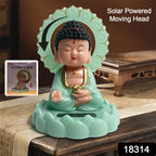 Side view of the Styleva solar Buddha statue, showcasing its serene expression.