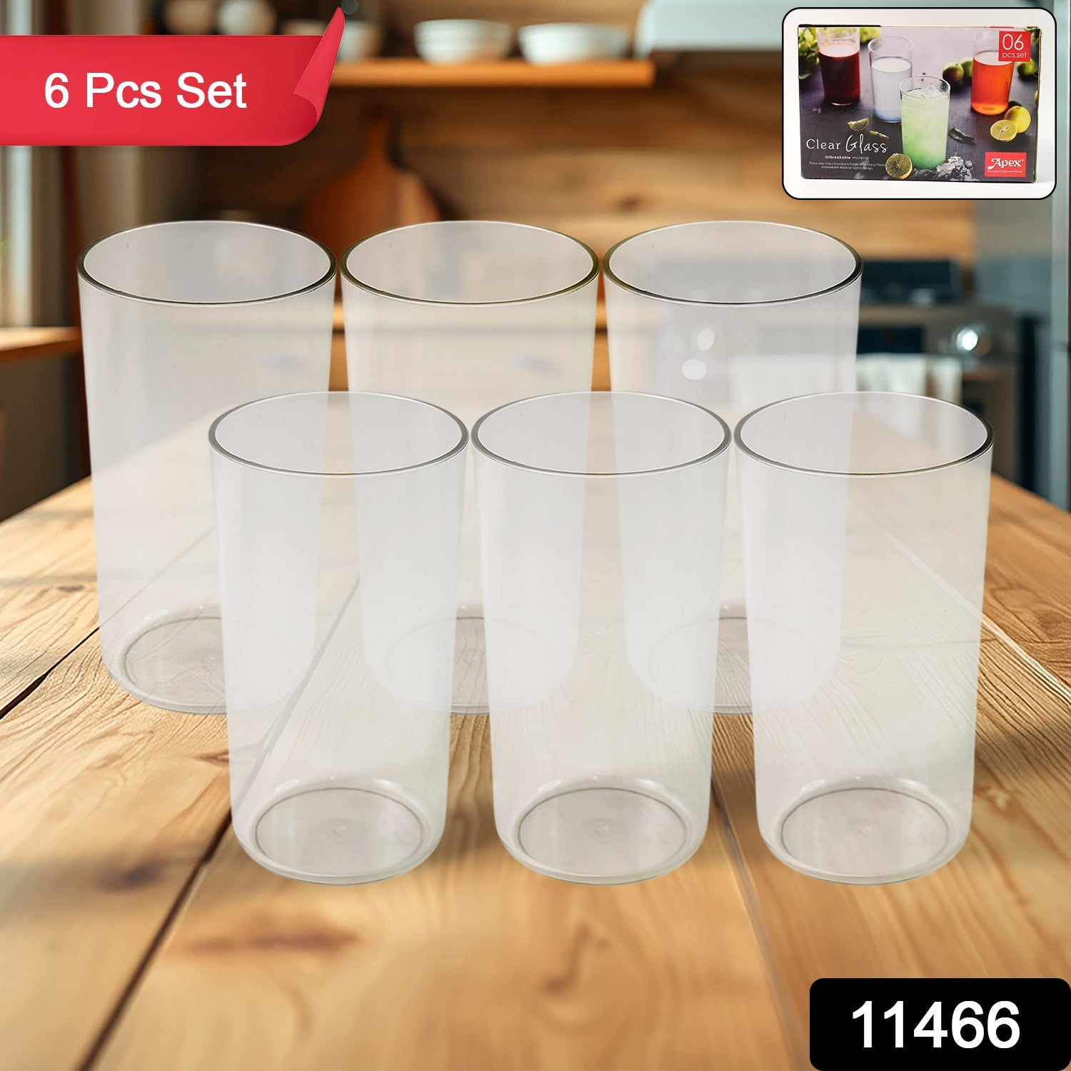 Close-up of the Apex clear plastic tumbler with unbreakable construction