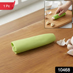 Close-up of textured interior of silicone garlic peeler tube for effective peeling