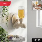 Close-up view of strong suction cup on liquid soap dispenser for wall mounting