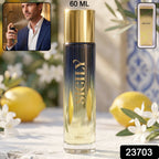 Men's perfume spray bottle with citrus floral scent