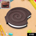 Close-up detail of the chocolate biscuit texture on the scented notebook cover.