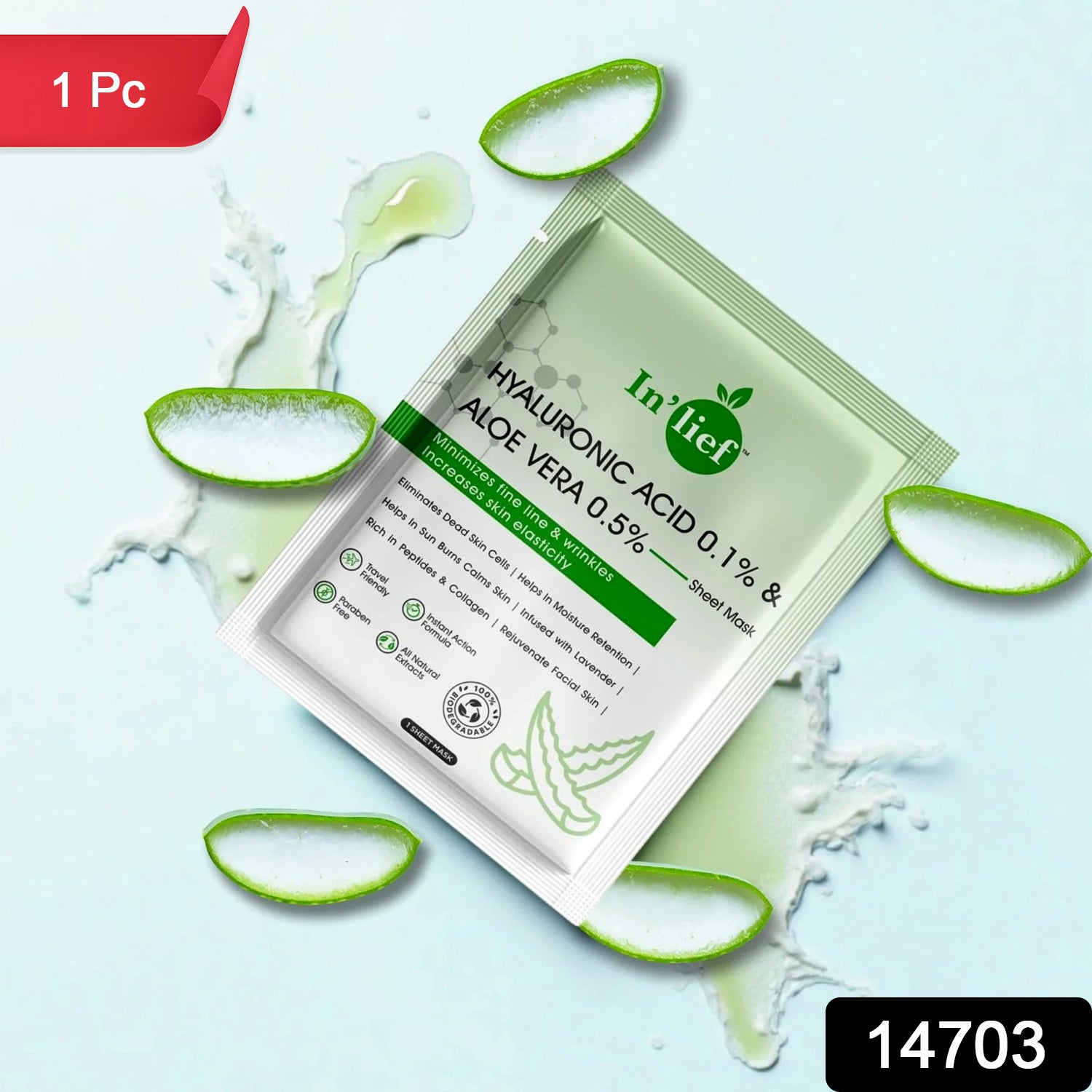 Travel-friendly Hyaluronic Acid Facial Mask by In'lief