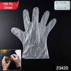 Clear plastic gloves for food handling and cleaning tasks