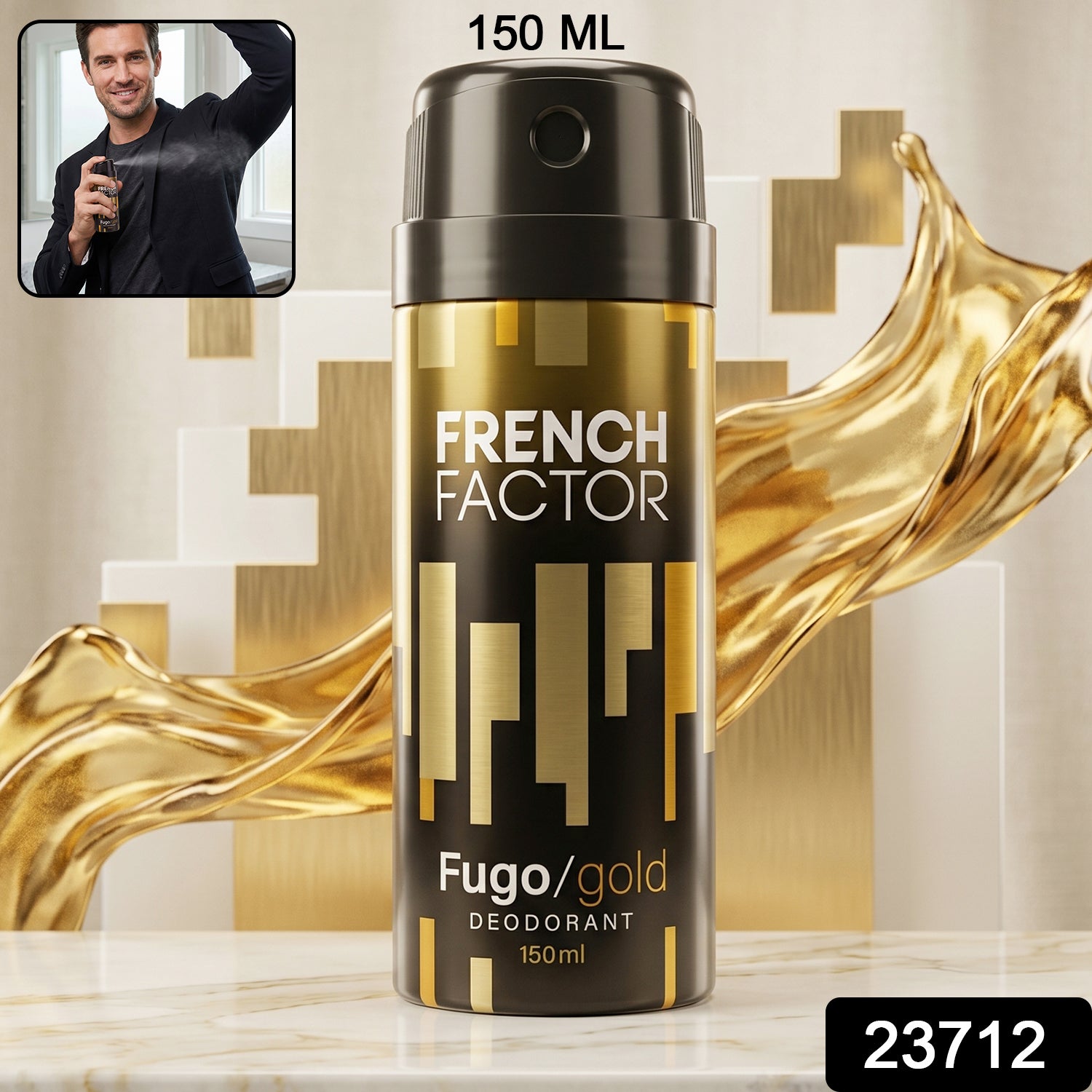Fugo Gold men's deodorant spray for daily freshness