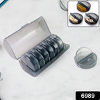 Top-down view of the FERVENT 7-day pill organizer showing all compartments and dimensions.