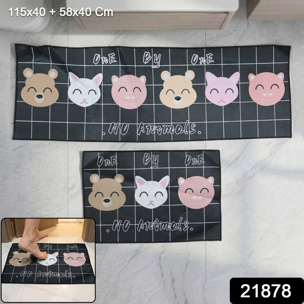 Kitchen floor mat set for home decoration and safety