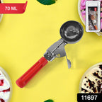 Solid ice cream scoop by Apex with ergonomic handle