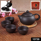 Premium matte black ceramic tea set beautifully packed in a gift box