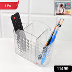Clear plastic multipurpose organizer holder styled in kitchen setting
