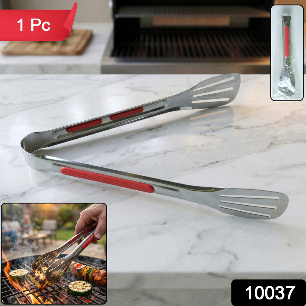 Steel cooking tongs for multipurpose kitchen use