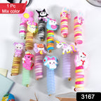 Mix Design Cartoon Phone Cord Spiral Hair Ties for Kids