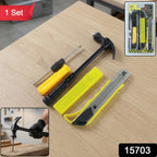 Household repair tool set with essential hand tools