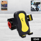 Close-up of the quick-release mechanism on the bike phone holder.