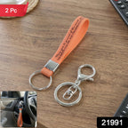 Silicone wrist strap keychain attached to keys