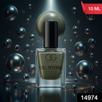 Close-up of Pearl Grey gel nail polish brush applying smooth color