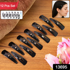Close-up view of a sleek Matt Black Metal Tik Tak Hair Clip.