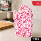 Close-up of the non-slip textured fabric of the designer oven mitt.