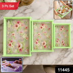 Elegant Floral Design Serving Tray for Tea and Snacks