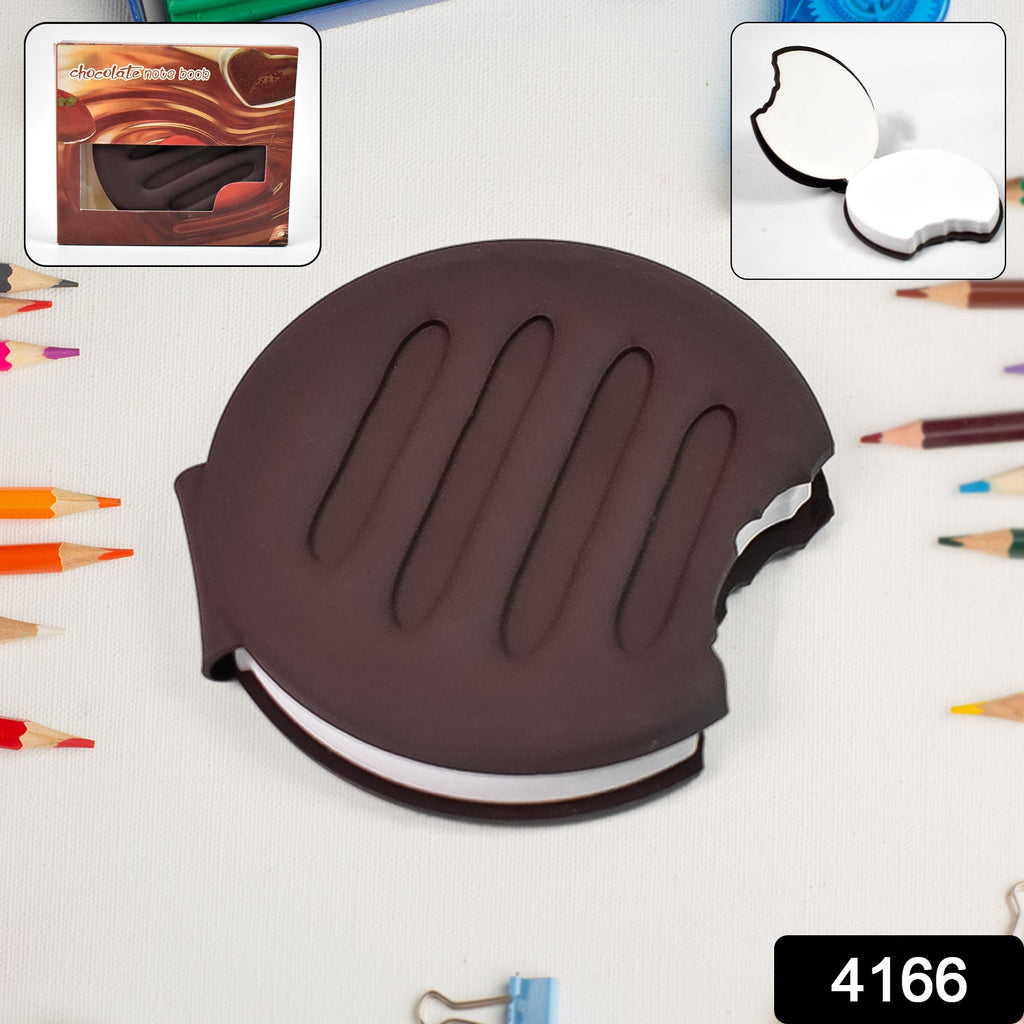 Close-up of the scented notebook's textured chocolate cover, highlighting its fun design.