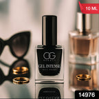 Close-up of the Black Gel Nail Polish bottle, highlighting its sleek design.