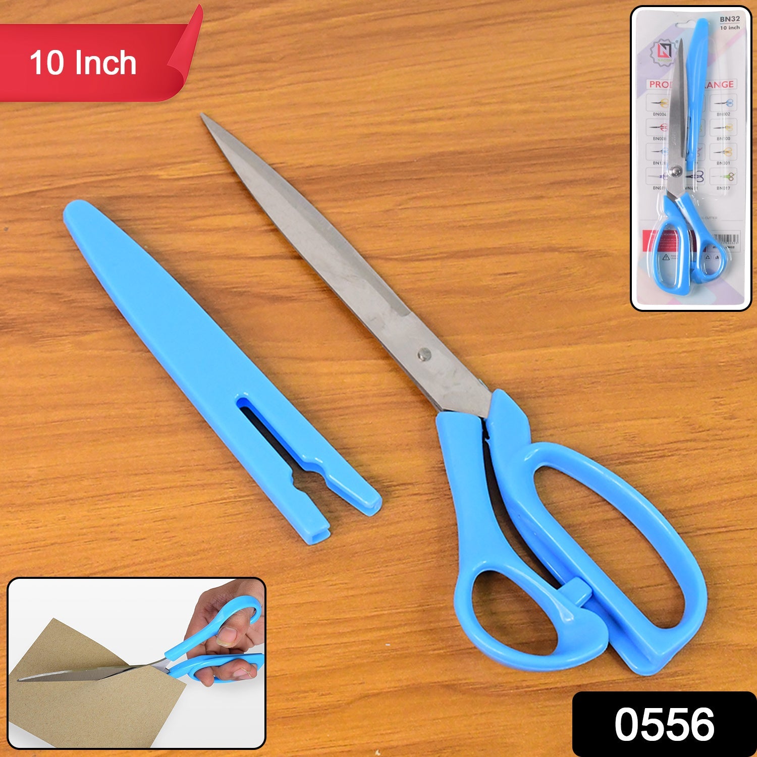 Close-up of the razor-sharp Carbo Titanium blade on these precision fabric scissors.
