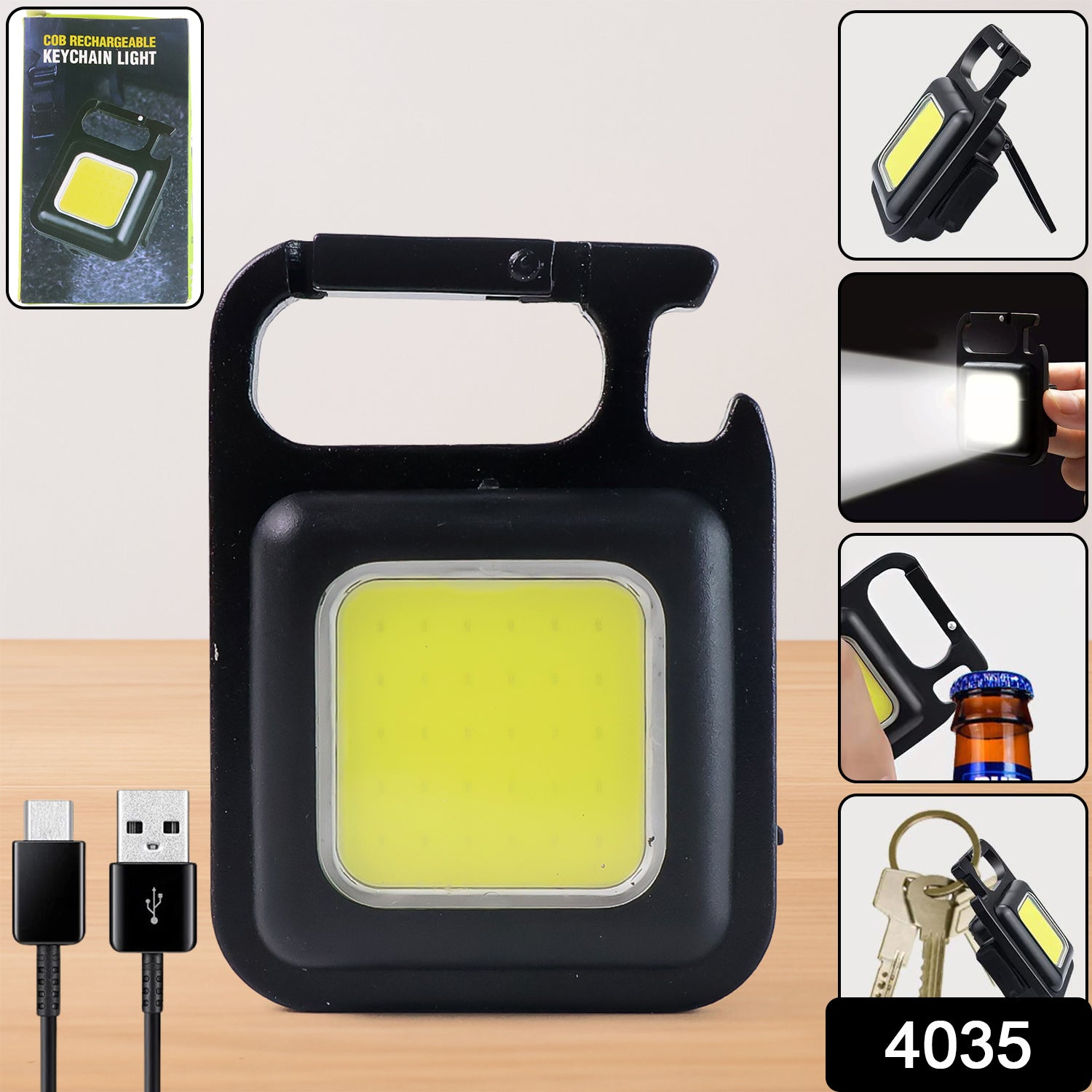 Compact LED keychain flashlight, ideal for daily carry.