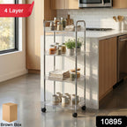 Multipurpose organizer cart with open basket shelves and wheels