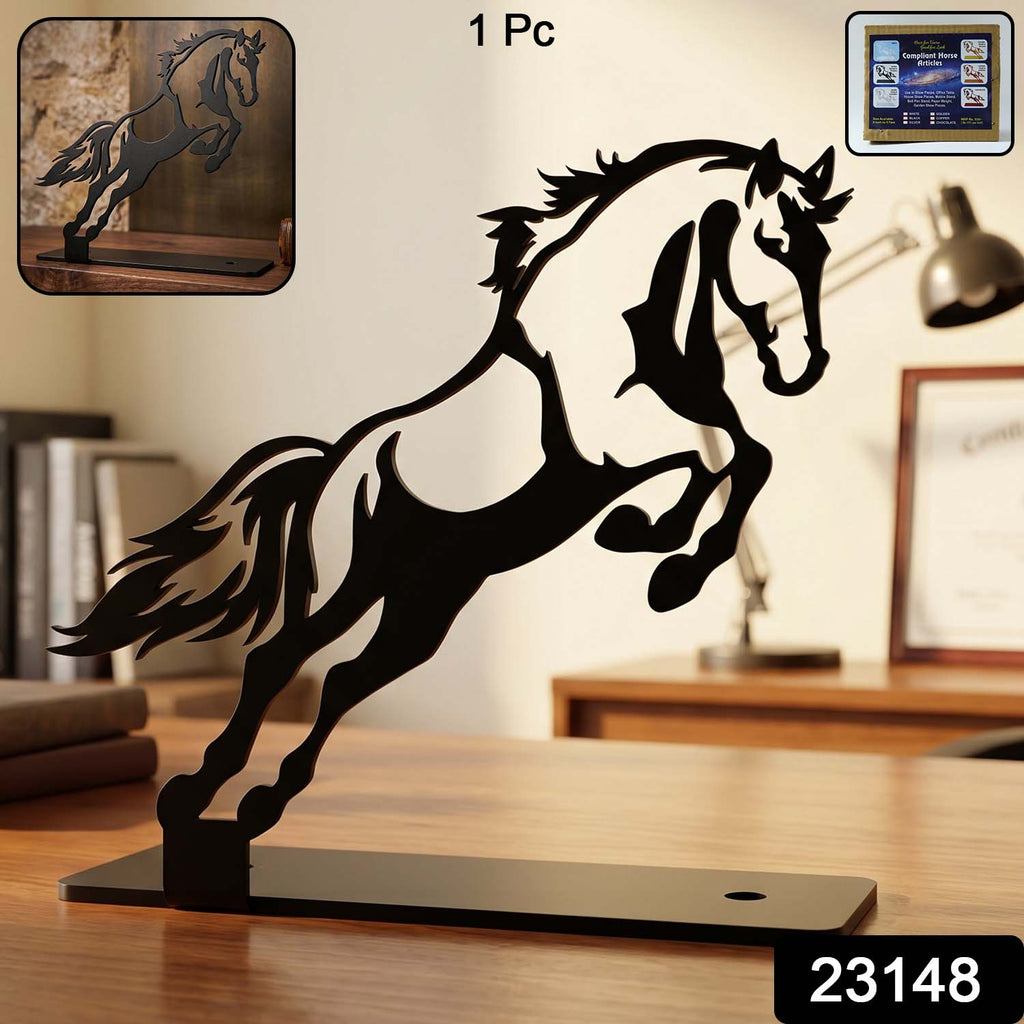 Black iron horse figurine for office or home decoration
