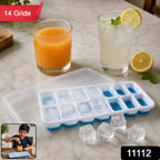 Ice cube tray filled with water, ready for freezing in the freezer