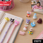 Kids using cute pencil topper kids for school