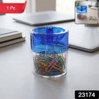 Office stationery magnetic clip dispenser for easy pin and paper clip access