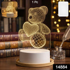 3D Teddy Bear LED Night Lamp on a modern desk