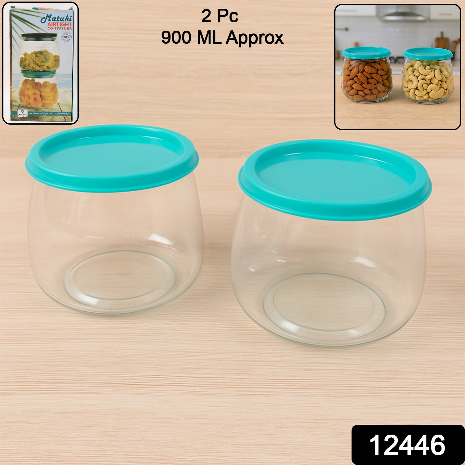 Clear plastic airtight jars ideal for storing dry fruits and snacks