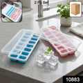 Ice cube tray with 14-grid design and lid for hygienic freezing
