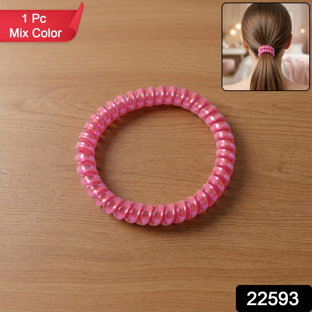 Spiral coil hair tie in mix colors for everyday hair styles
