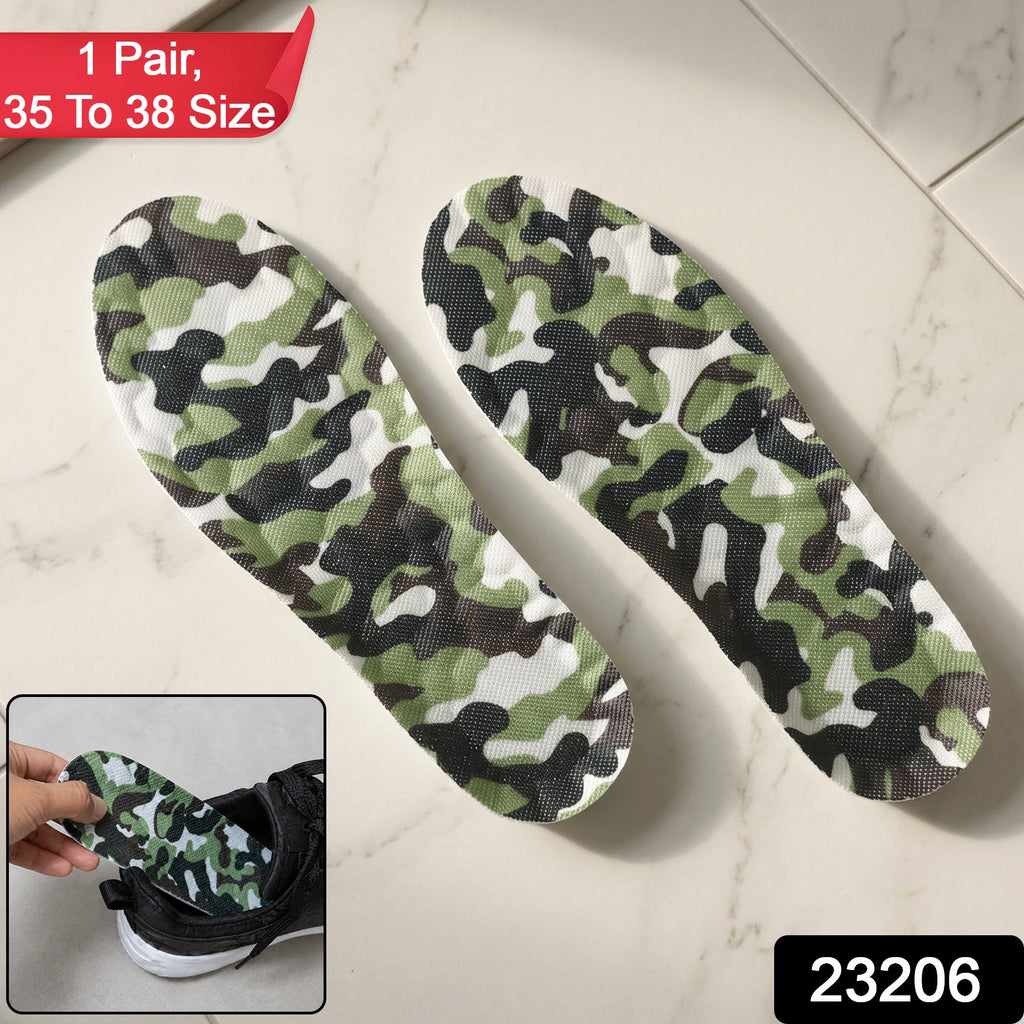 Comfortable foot insoles for size 35-38 with breathable surface