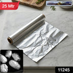 25-meter aluminium foil roll ideal for baking, grilling, and food storage