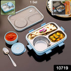 Person holding a new stainless steel lunch box, ready for use
