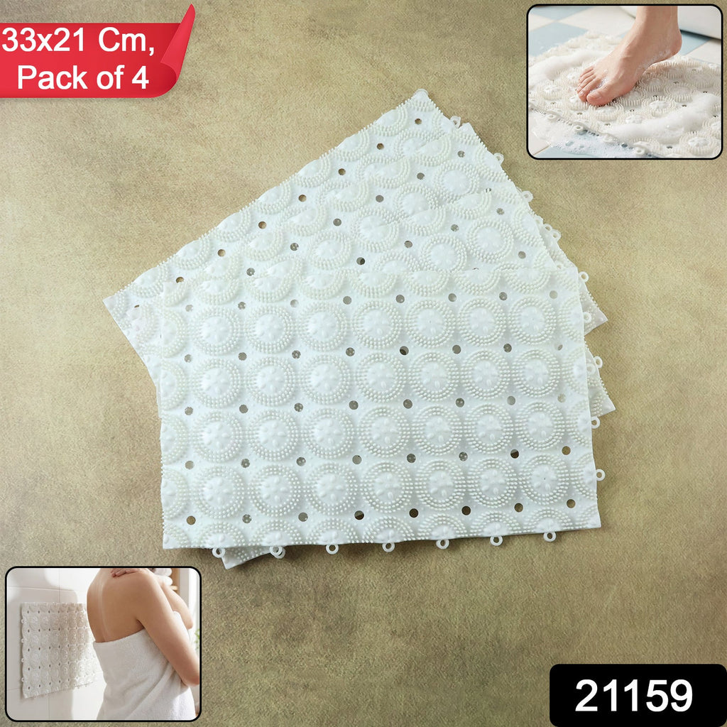 Textured bath mat with suction cups designed for slip prevention