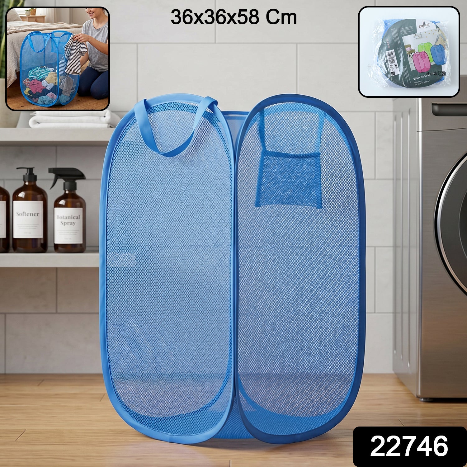 Large foldable clothes hamper basket with handles