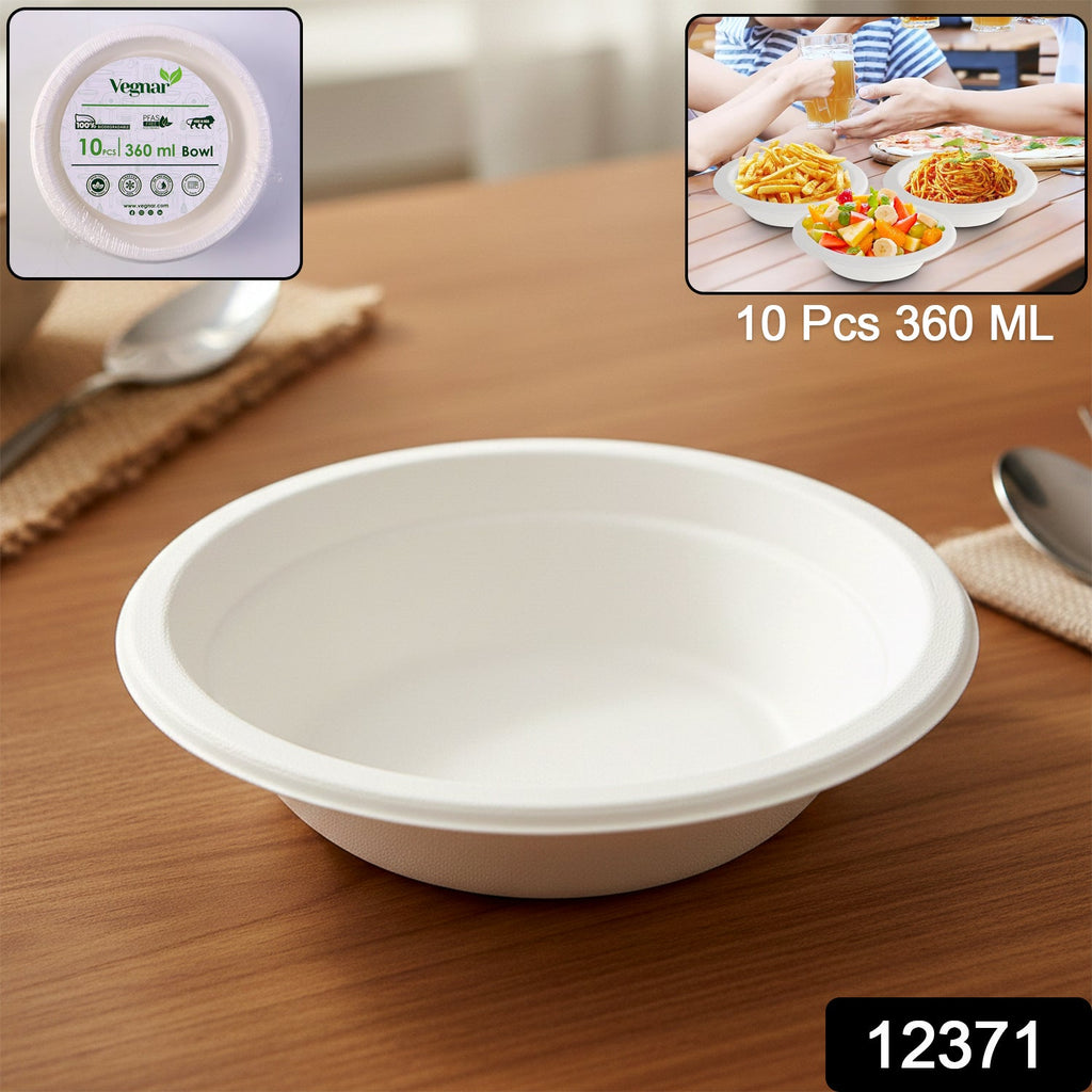 Packaging of Vegnar 10-piece disposable food bowl set