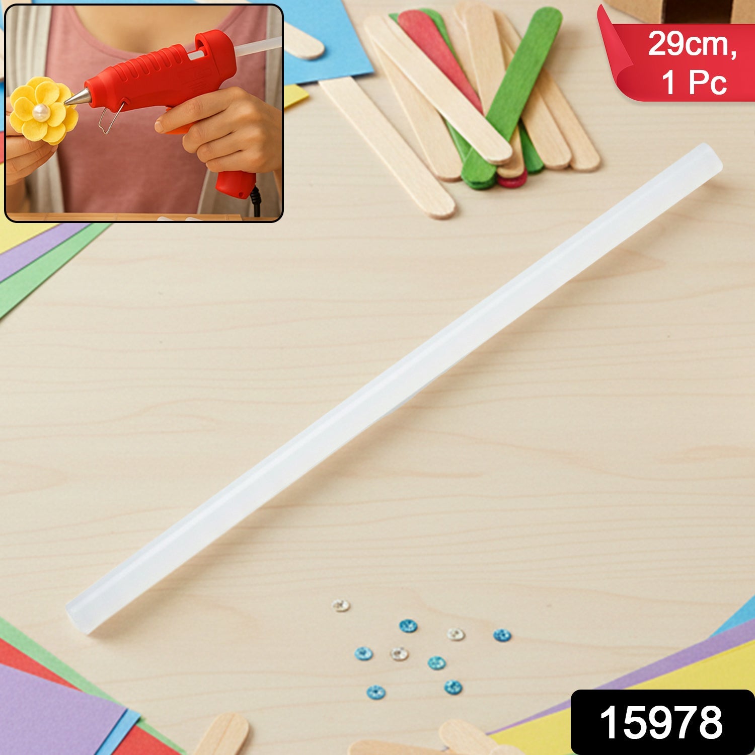 Clear adhesive hot melt glue stick compatible with standard glue guns