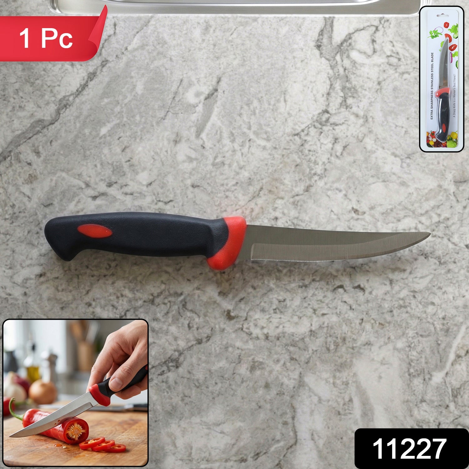 Kitchen utility knife on white background, perfect for versatile kitchen tasks