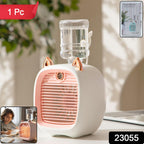 Compact mini air cooler fan with mist spray for personal cooling