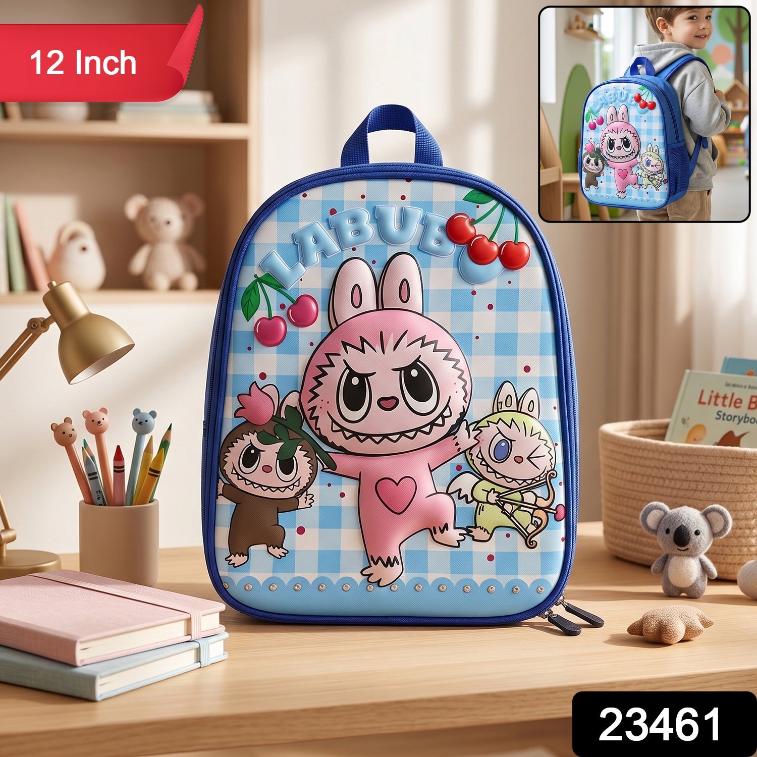 Colorful cartoon printed kids backpack, perfect for kindergarten students